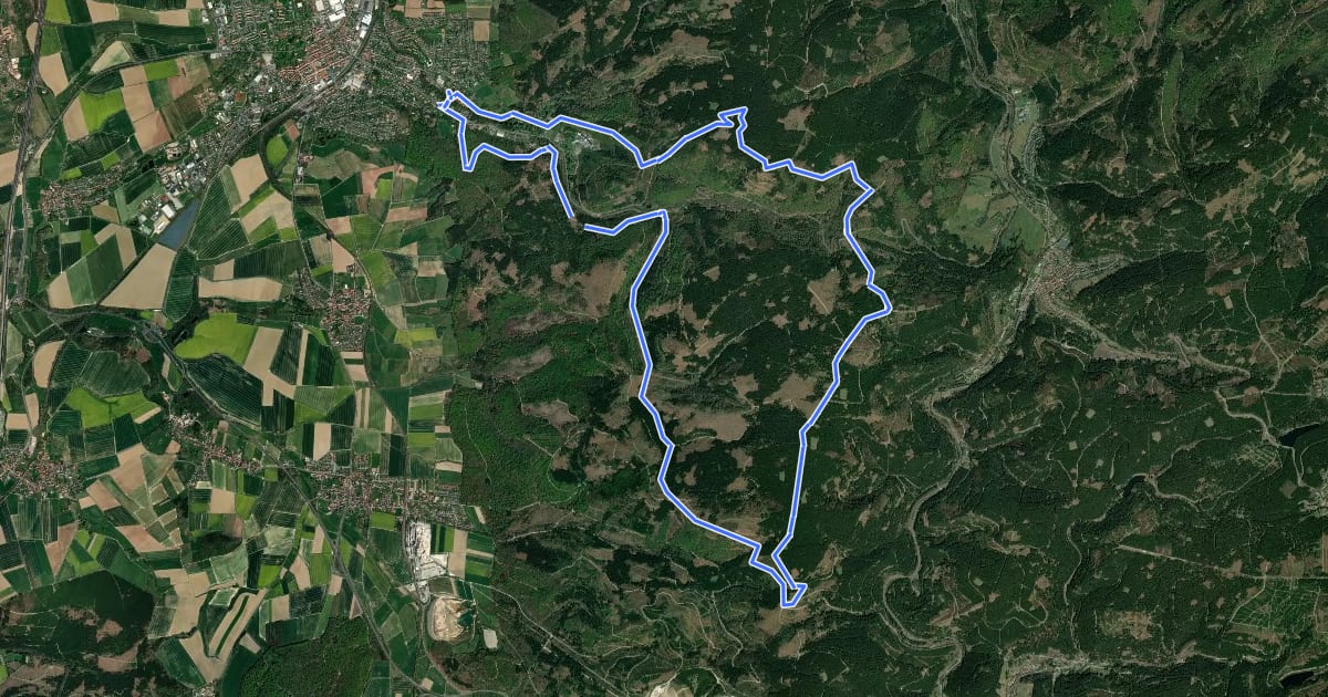 Маршрут S2 (Sieben Berge-Tour) на спутниковом снимке
