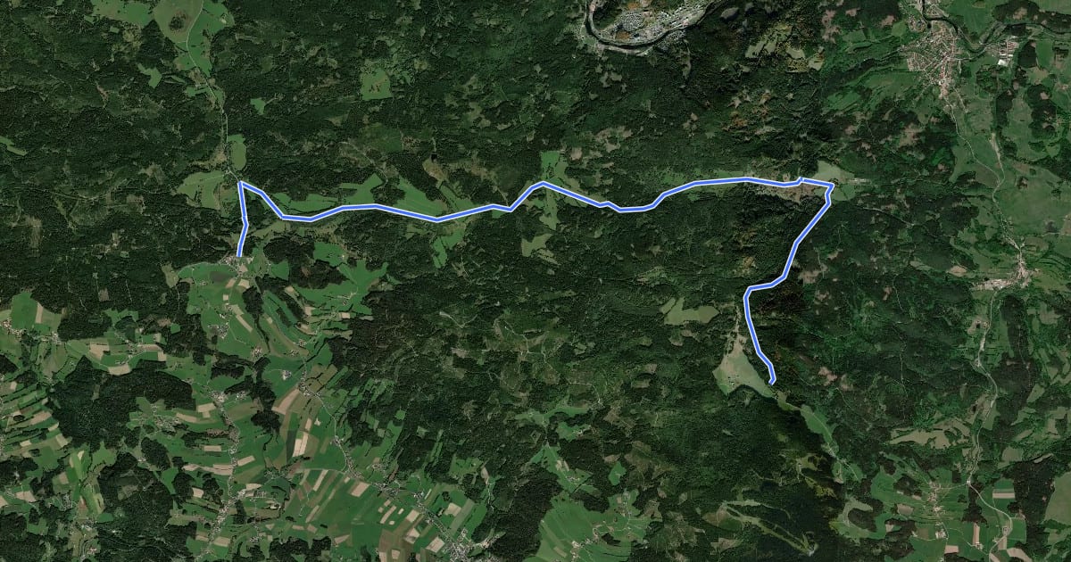 Маршрут S20, Sternwald Grenzland Runde CZ на спутниковом снимке