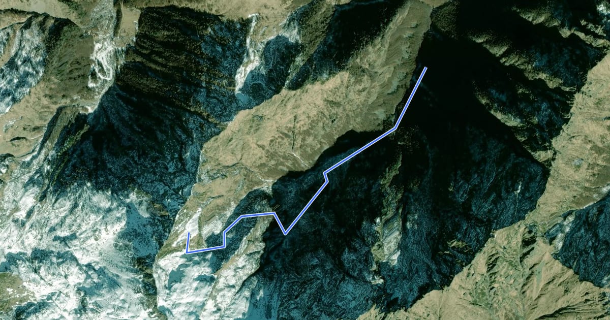 Маршрут S27a - Alpe Prebusa - Alpe Cortechiuso на спутниковом снимке