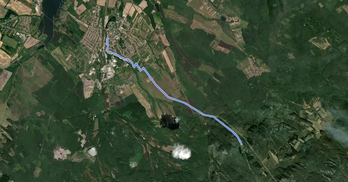 Маршрут S4 (Oroszlány) на спутниковом снимке