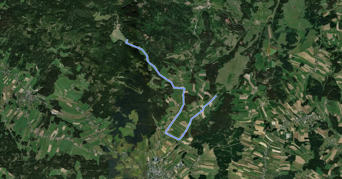 Маршрут S7 Studánky Runde на спутниковом снимке