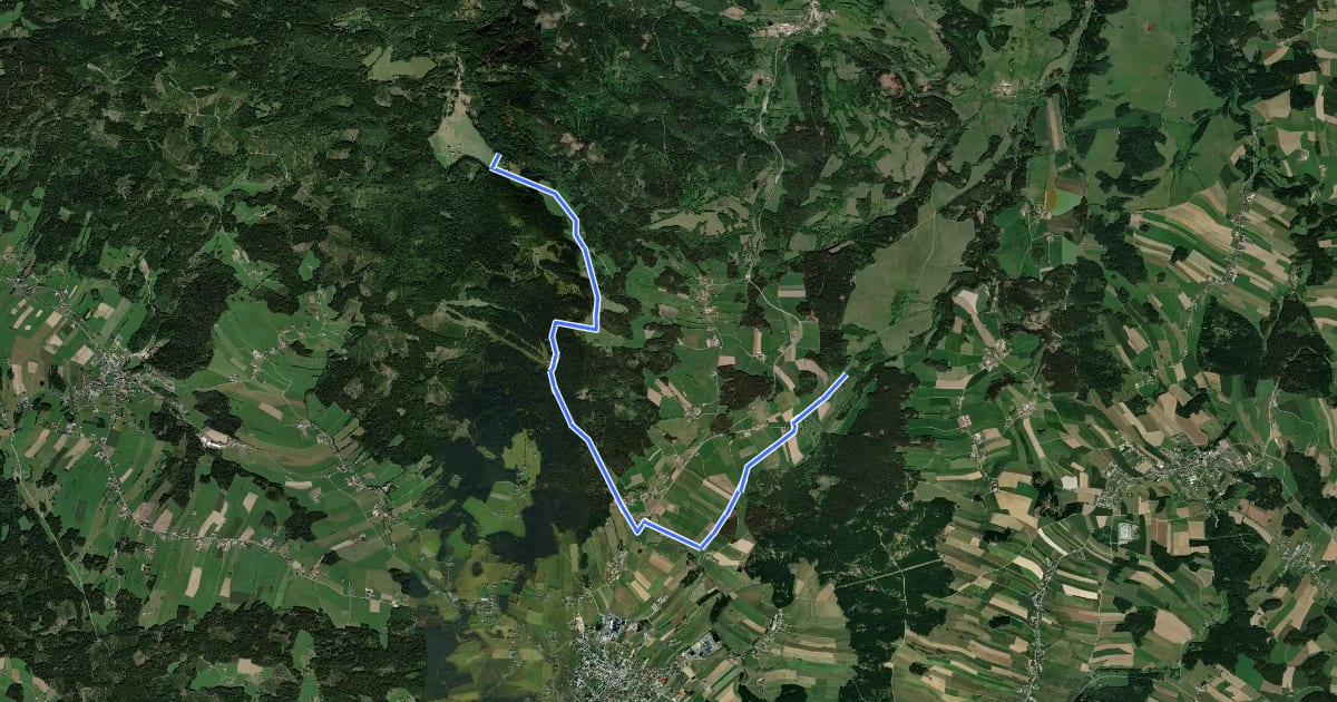 Маршрут S8, Vyšší Brod Runde на спутниковом снимке