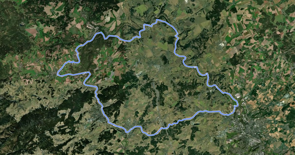 Маршрут Saale-Selbitz-Tour (HO 3) на спутниковом снимке