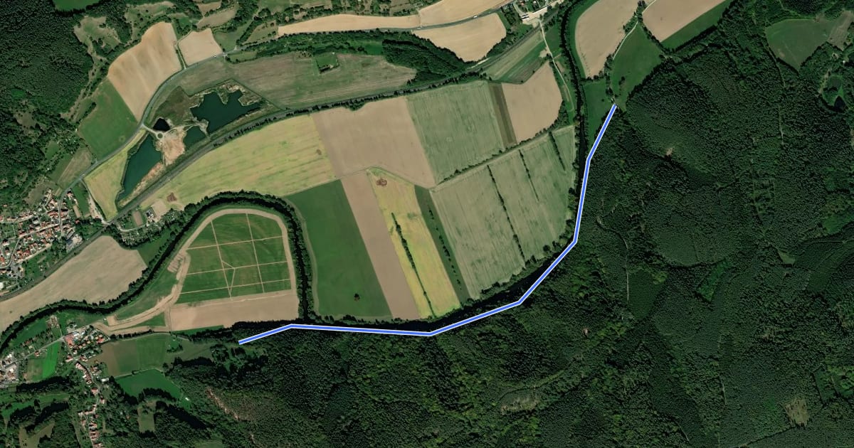 Маршрут Saaleleitenweg (Gelbes Dreieck) на спутниковом снимке