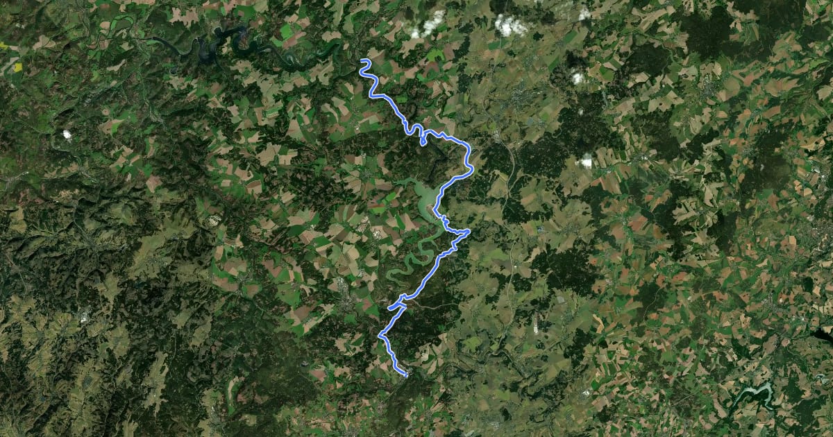 Маршрут Saaleradweg Etappe 3 - Von Blankenstein nach Ziegenrück на спутниковом снимке