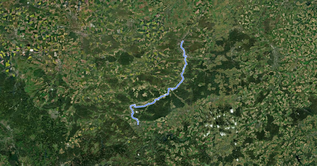 Маршрут Saaleradweg Etappe 5 - Von Saalfeld nach Jena на спутниковом снимке