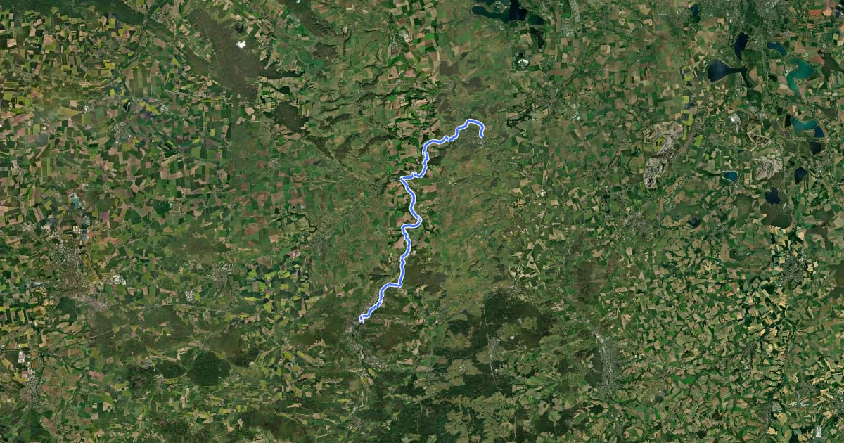 Маршрут Saaleradweg Etappe 6 - Von Jena nach Naumburg (Saale) на спутниковом снимке