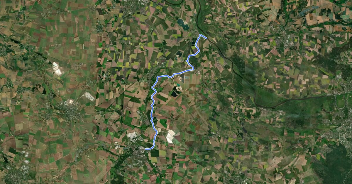 Маршрут Saaleradweg Etappe 9a - Von Bernburg (Saale) zur Saalemündung на спутниковом снимке