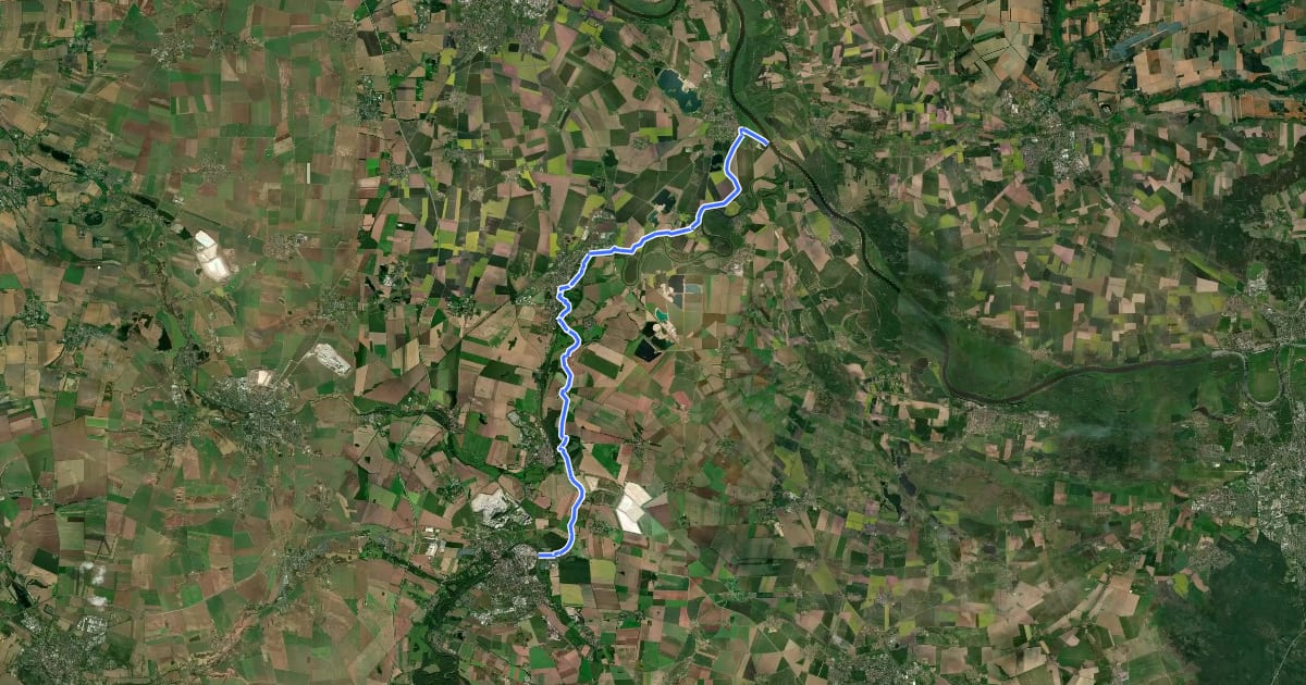 Маршрут Saaleradweg Etappe 9b - Von Bernburg (Saale) zur Saalemündung на спутниковом снимке