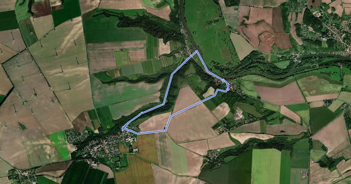 Маршрут Saalgrundweg W 5.16 на спутниковом снимке