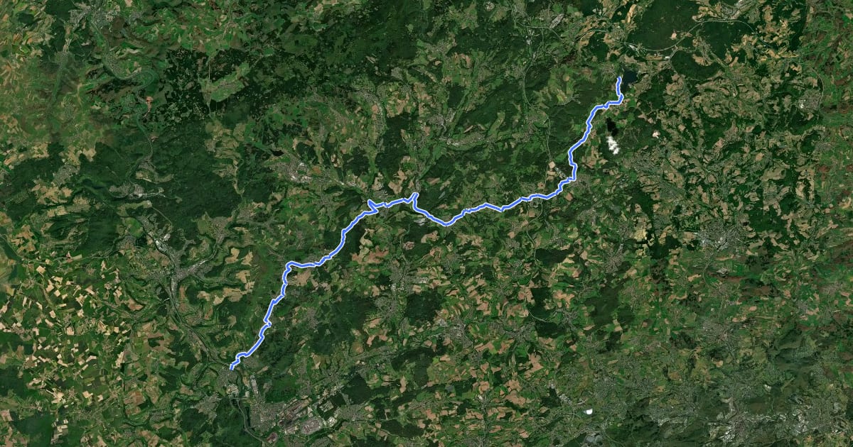 Маршрут Saar-Bostalsee-Radweg на спутниковом снимке