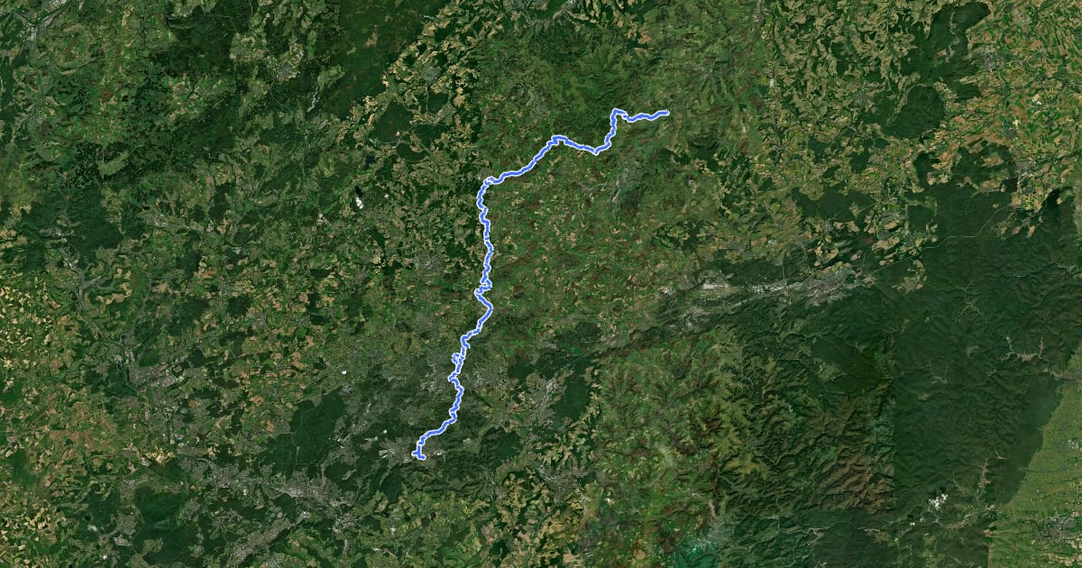 Маршрут Saar-Glan-Weg, Pfälzerwald Roter Punkt #4 на спутниковом снимке