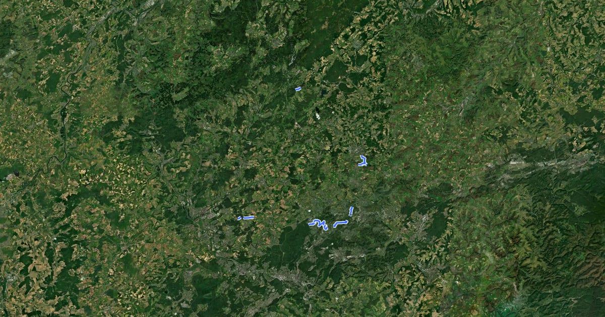 Маршрут Saar-Hochwald-Weg на спутниковом снимке