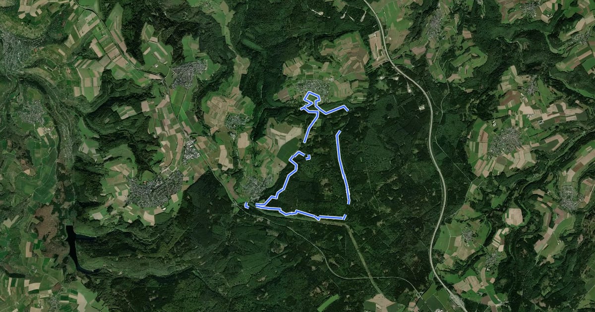 Маршрут Saar-Hunsrück-Steig, Traumschleife, Römer-Keltenpfad на спутниковом снимке