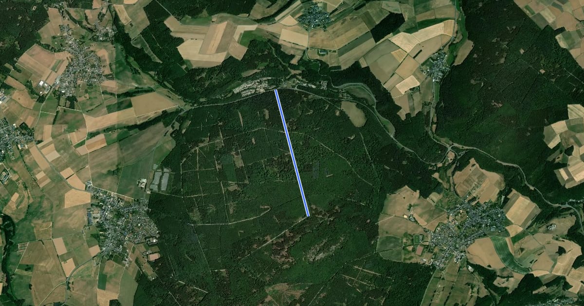 Маршрут Saar-Hunsrück-Steig Zuwegung Harfenmühle на спутниковом снимке