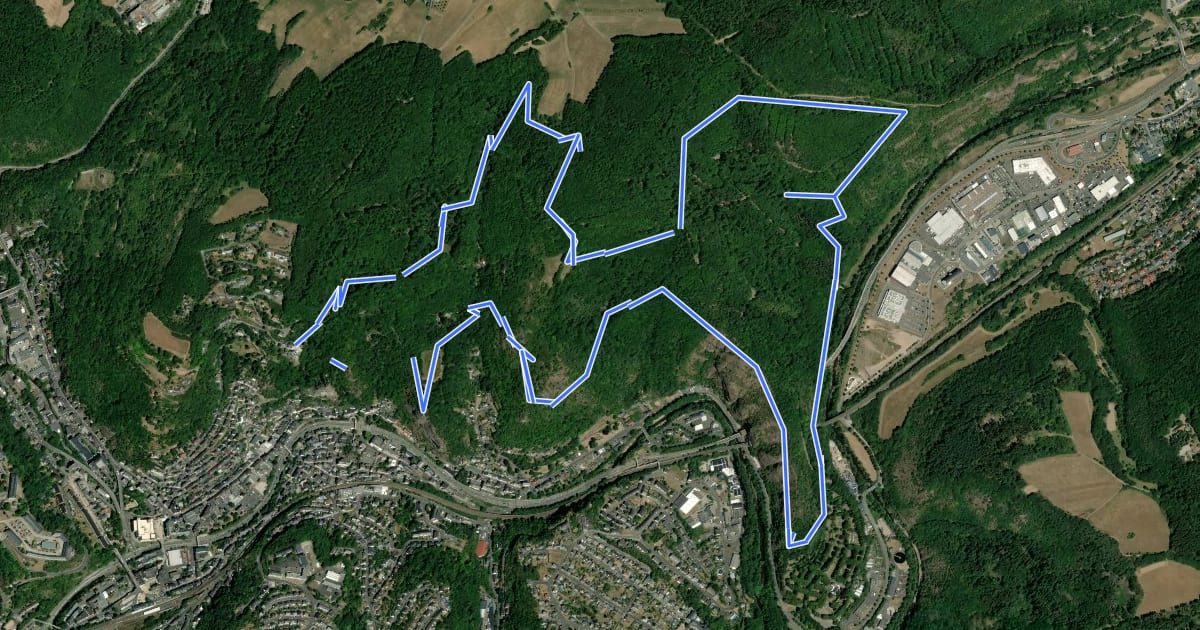 Маршрут Saar-Hunsrück-Traumschleife: Nahe-Felsen-Weg на спутниковом снимке