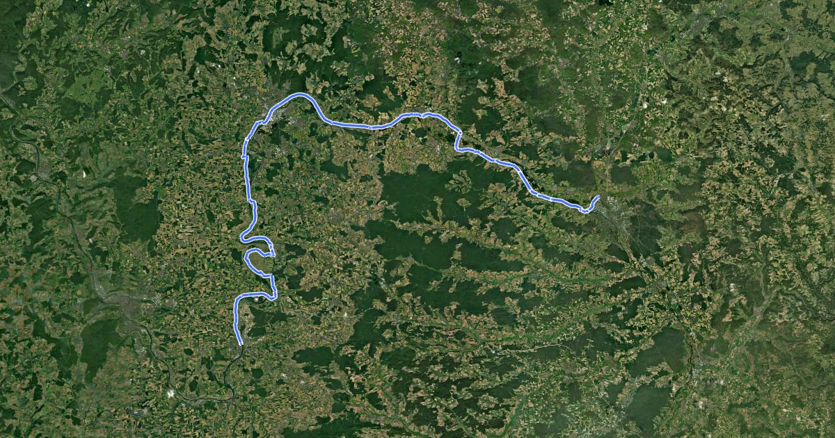 Маршрут Saar-Mosel-Main [Kitzingen - Bamberg] на спутниковом снимке