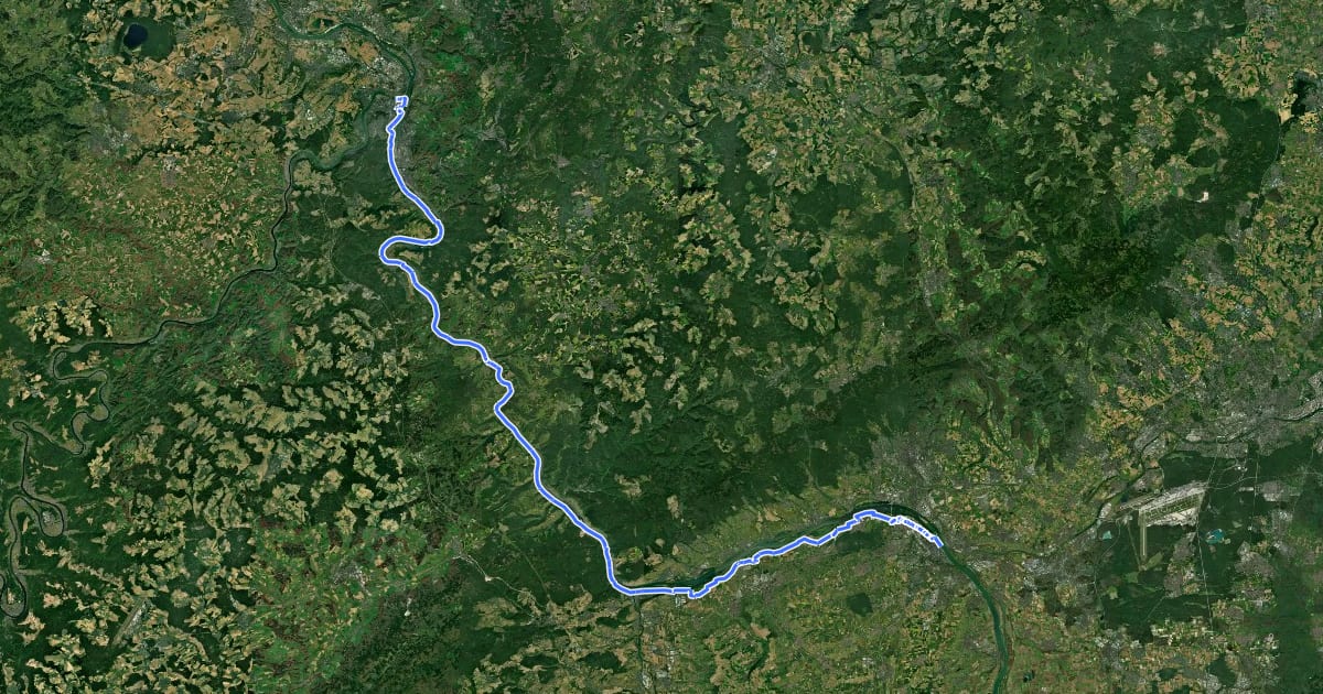 Маршрут Saar-Mosel-Main [Koblenz - Mainz] на спутниковом снимке