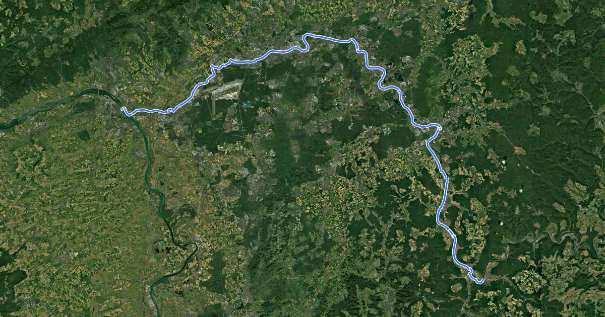 Маршрут Saar-Mosel-Main [Mainz - Miltenberg] на спутниковом снимке