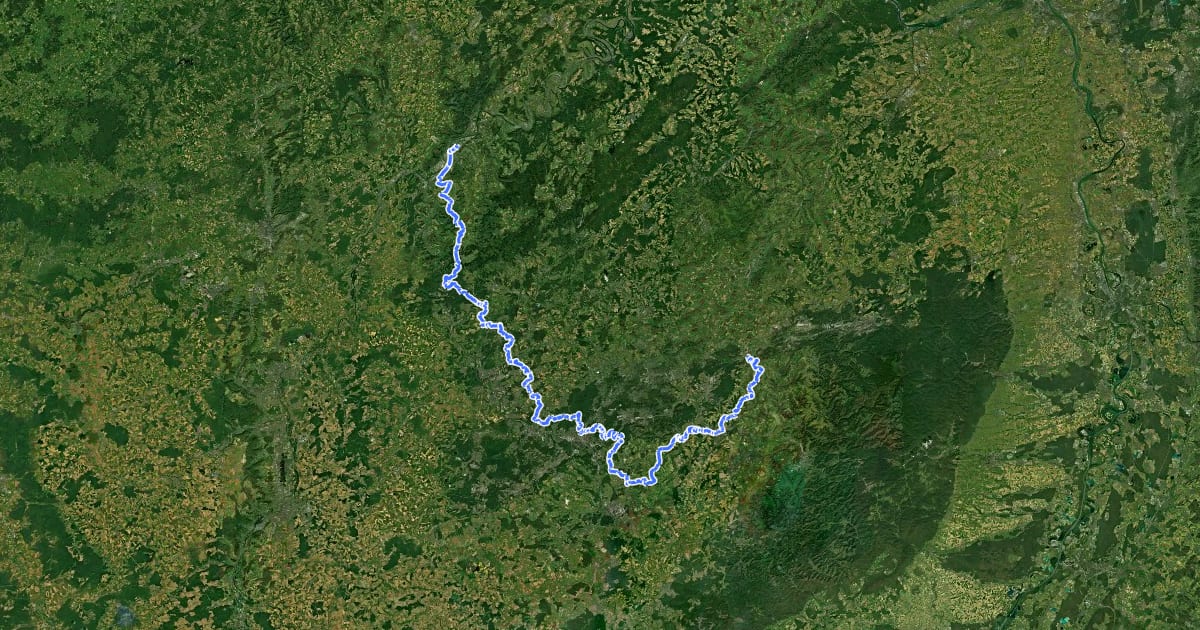 Маршрут Saar-Mosel-Weg на спутниковом снимке