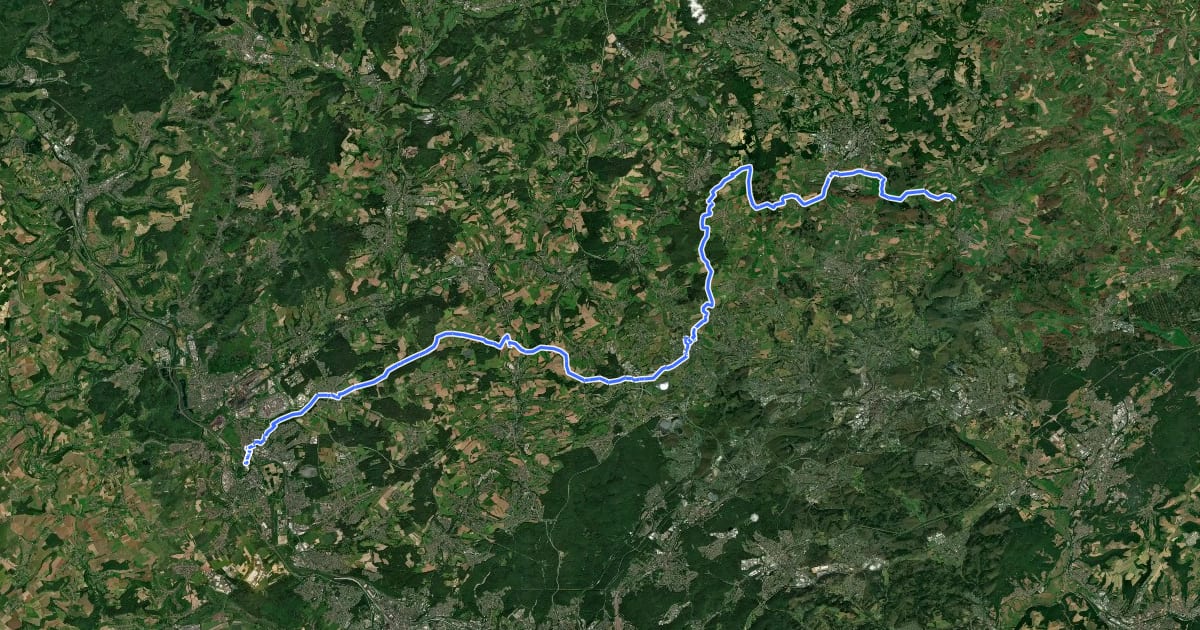 Маршрут Saar-Oster-Höhen-Radweg на спутниковом снимке