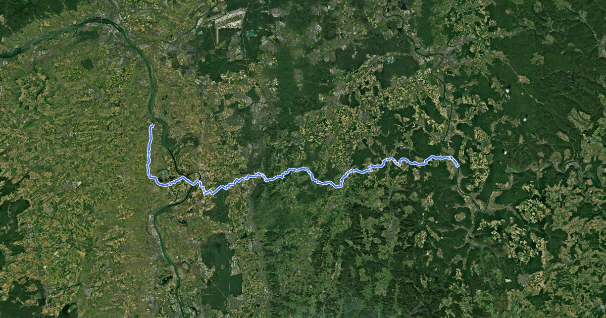 Маршрут Saar-Rhein-Main-Weg Teil 2 на спутниковом снимке