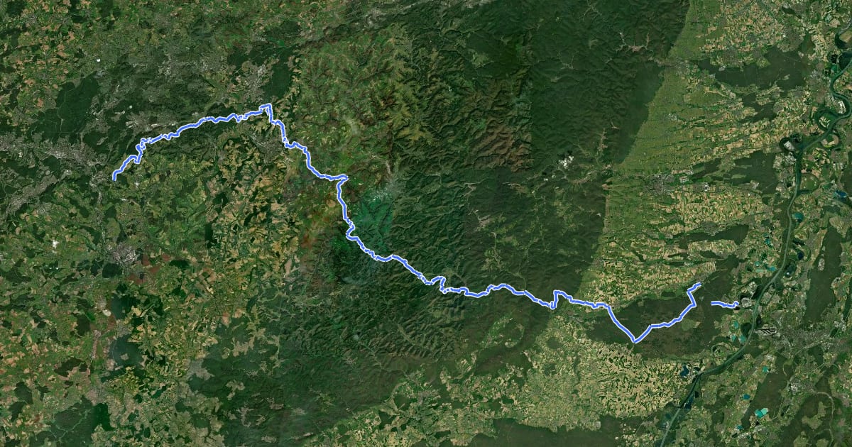 Маршрут Saar-Rhein-Wanderweg на спутниковом снимке