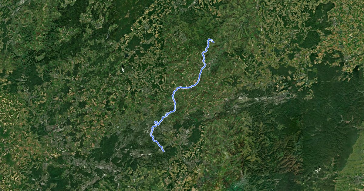 Маршрут Saar-Westrich-Weg, Pfälzerwald Grün-Weißer Balken #2 на спутниковом снимке