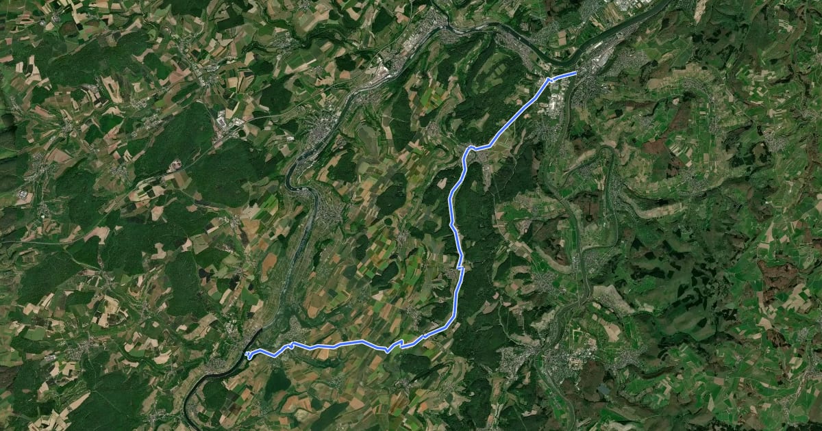 Маршрут Saargau-Radweg на спутниковом снимке