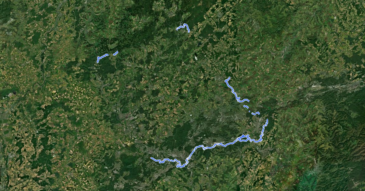 Маршрут Saarland-Rundwanderweg на спутниковом снимке