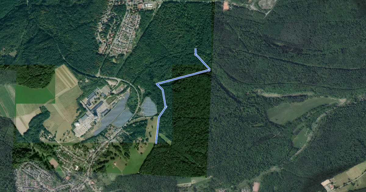 Маршрут Saarland-Rundwanderweg на спутниковом снимке