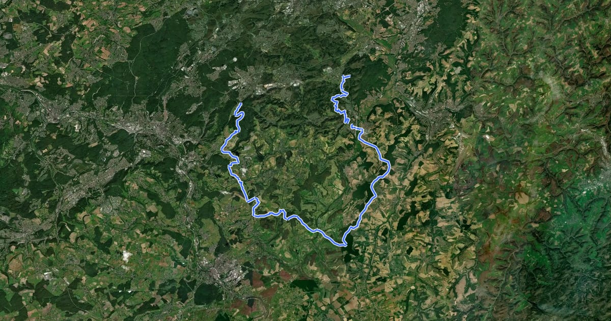 Маршрут Saarland-Rundwanderweg Bliesgauschleife на спутниковом снимке