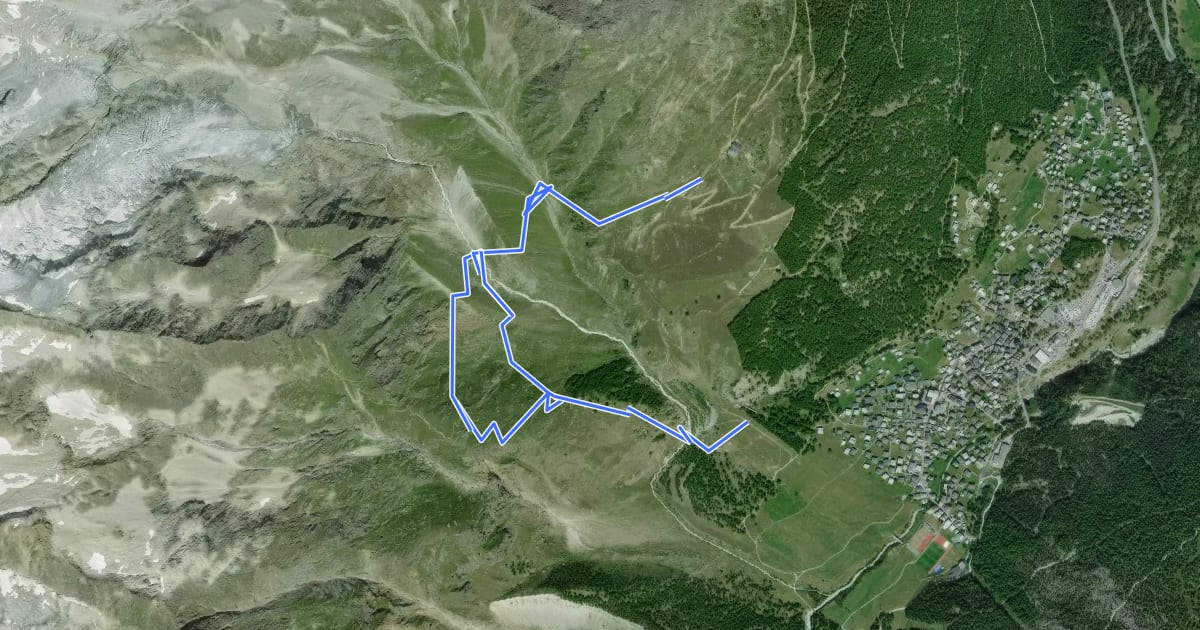 Маршрут Saas-Fee - Hannig на спутниковом снимке