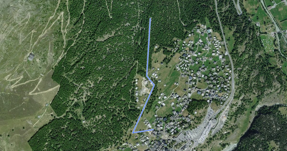 Маршрут Saas-Fee - Melchbode на спутниковом снимке