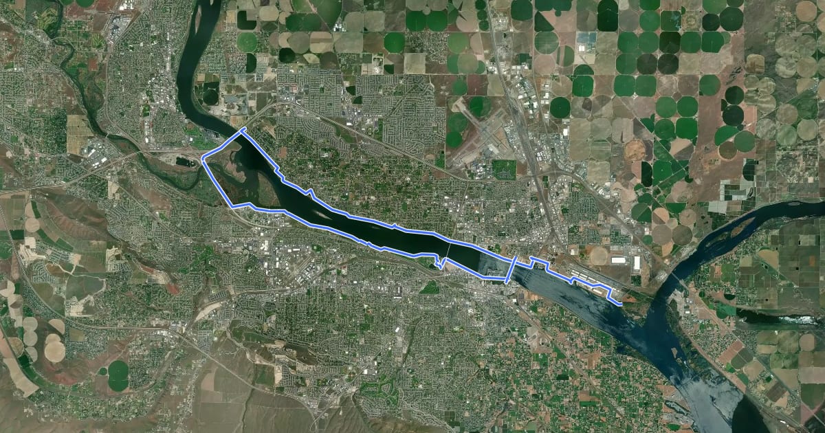 Маршрут Sacagawea Heritage Trail на спутниковом снимке
