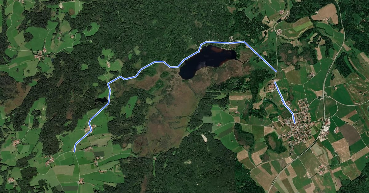 Маршрут Sachsenkam - Kirchsee - Kirchbichl на спутниковом снимке