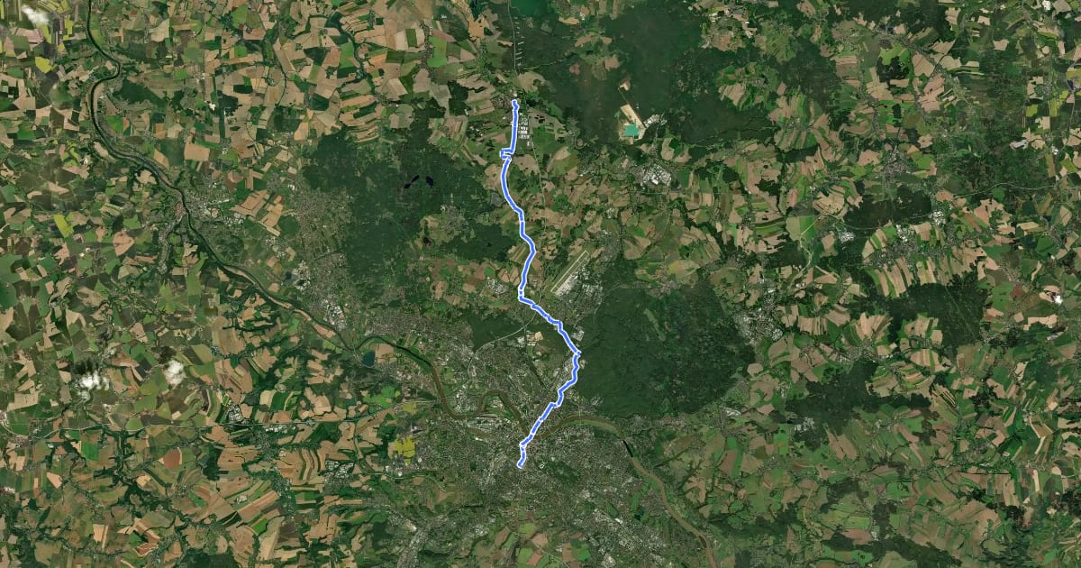 Маршрут SachsenNetz Rad Dresden-Radeburg на спутниковом снимке