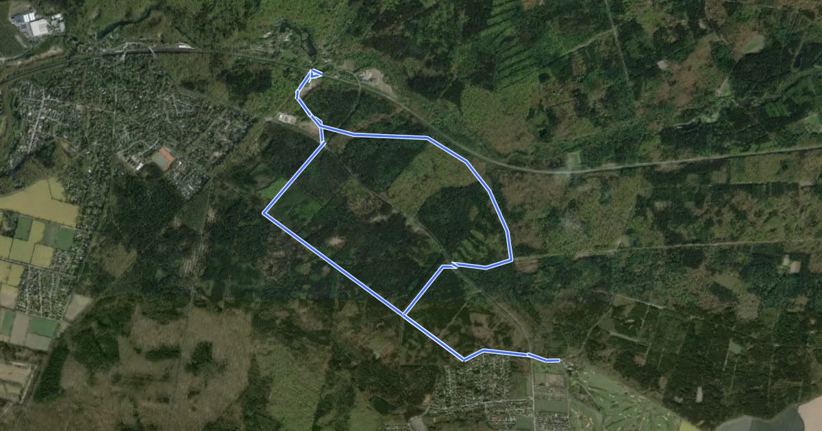 Маршрут Sachsenwald Wanderweg 5: Riesenbettweg на спутниковом снимке