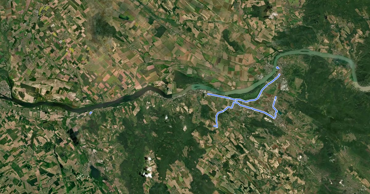 Маршрут SacraVelo (Komárom-Esztergom megye) на спутниковом снимке