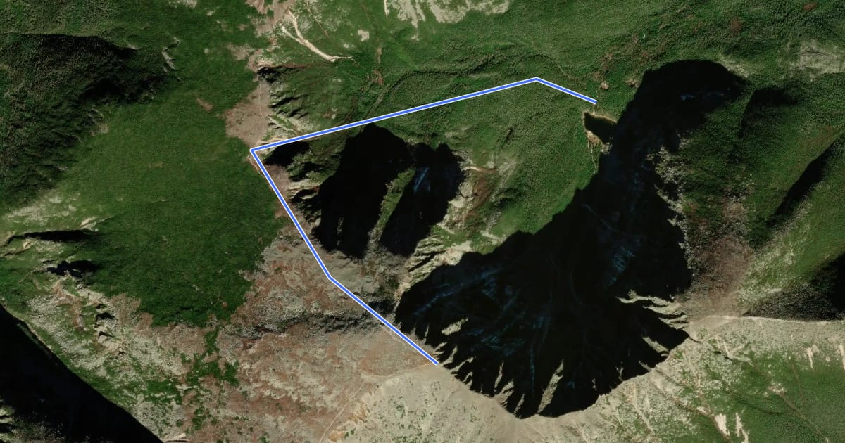 Маршрут Saddle Trail на спутниковом снимке