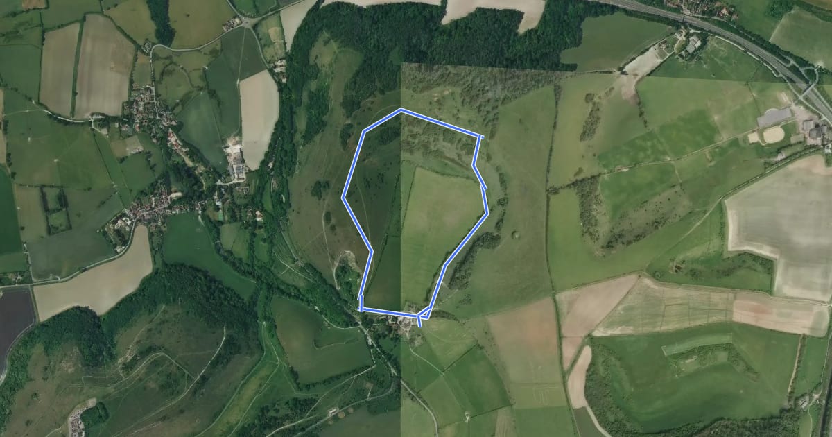 Маршрут Saddlescombe Farm and Newtimber walk, Sussex East на спутниковом снимке