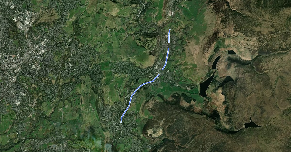 Маршрут Saddleworth Linear на спутниковом снимке