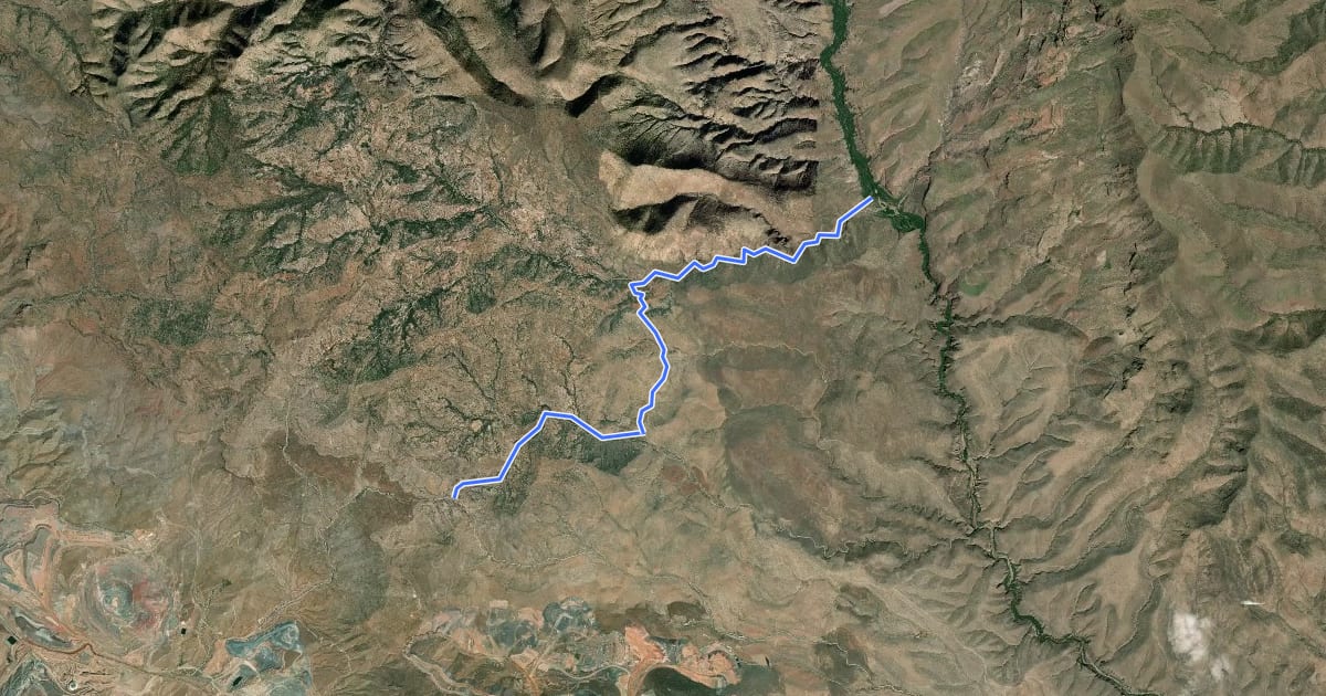 Маршрут Safford-Morenci Trail на спутниковом снимке
