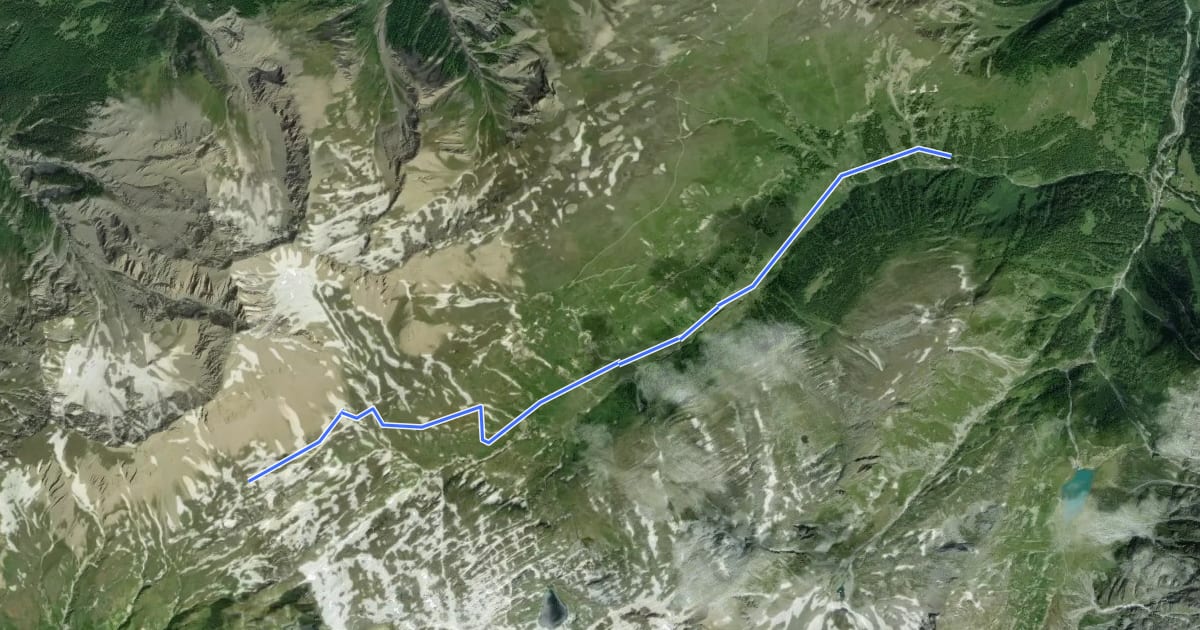 Маршрут Saflischpass-Chelliwald на спутниковом снимке