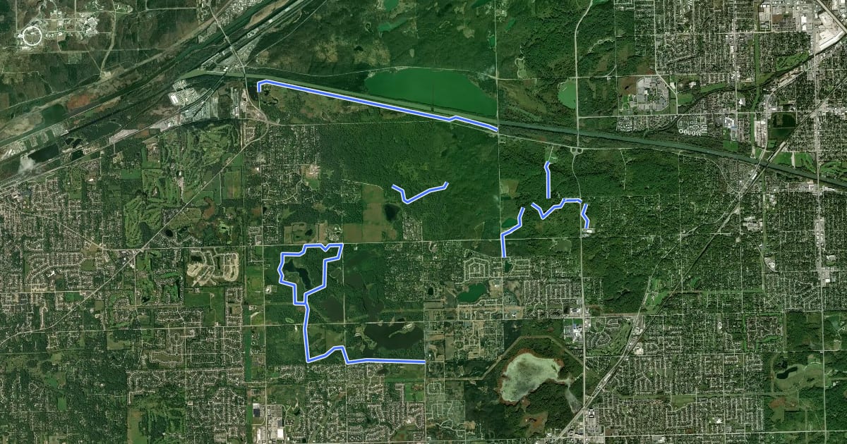 Маршрут Sag Valley Trail System на спутниковом снимке