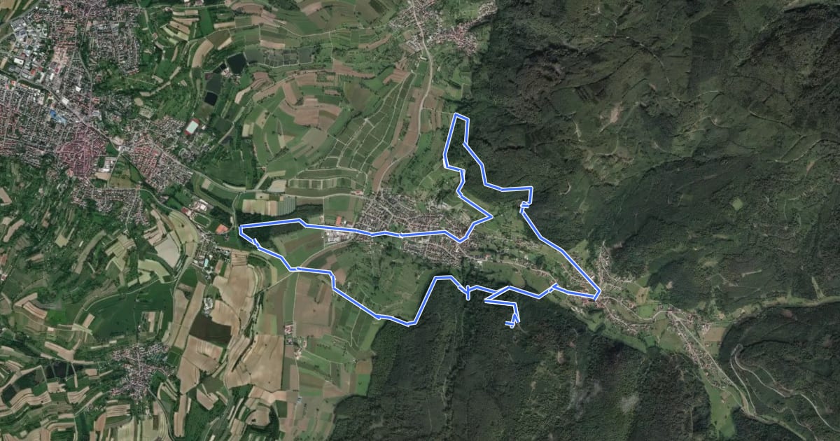 Маршрут Sagenrundweg Klosterdorf Münchweier на спутниковом снимке