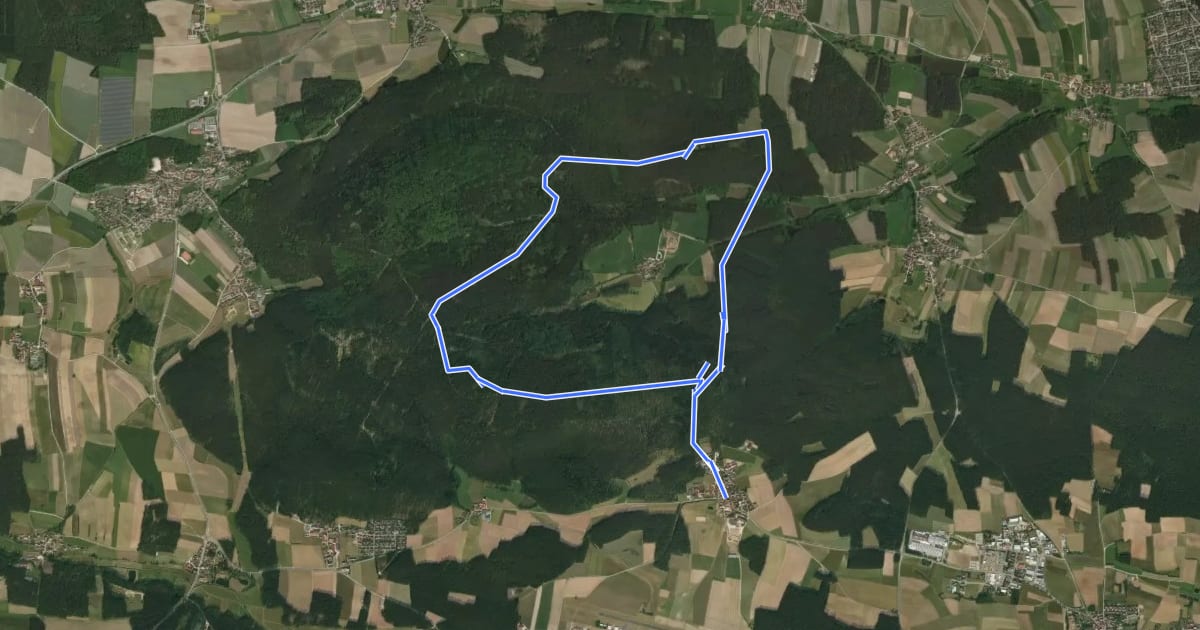 Маршрут Sagenwanderweg Büchenbachschleife на спутниковом снимке