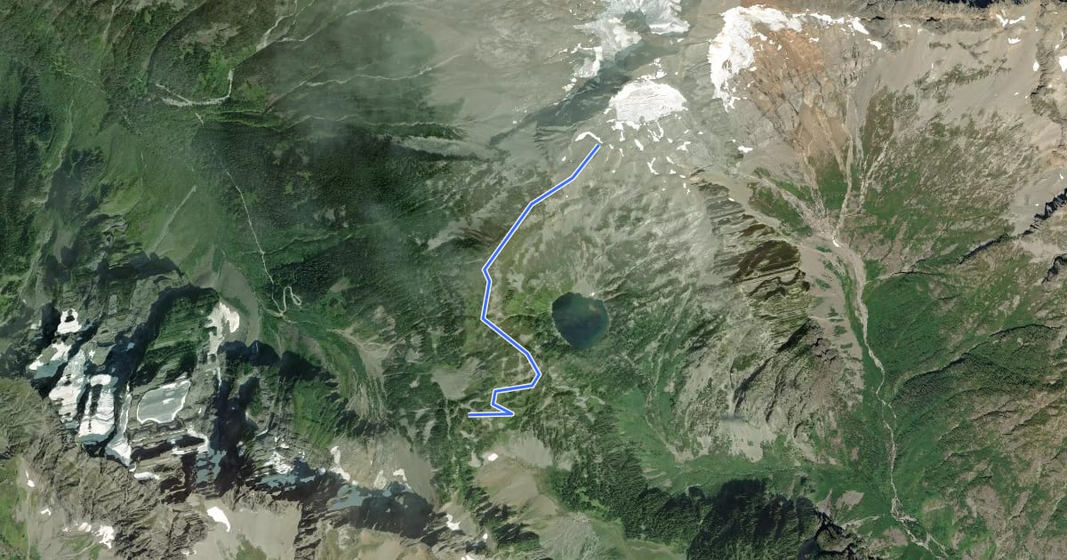 Маршрут Sahale Arm Trail на спутниковом снимке