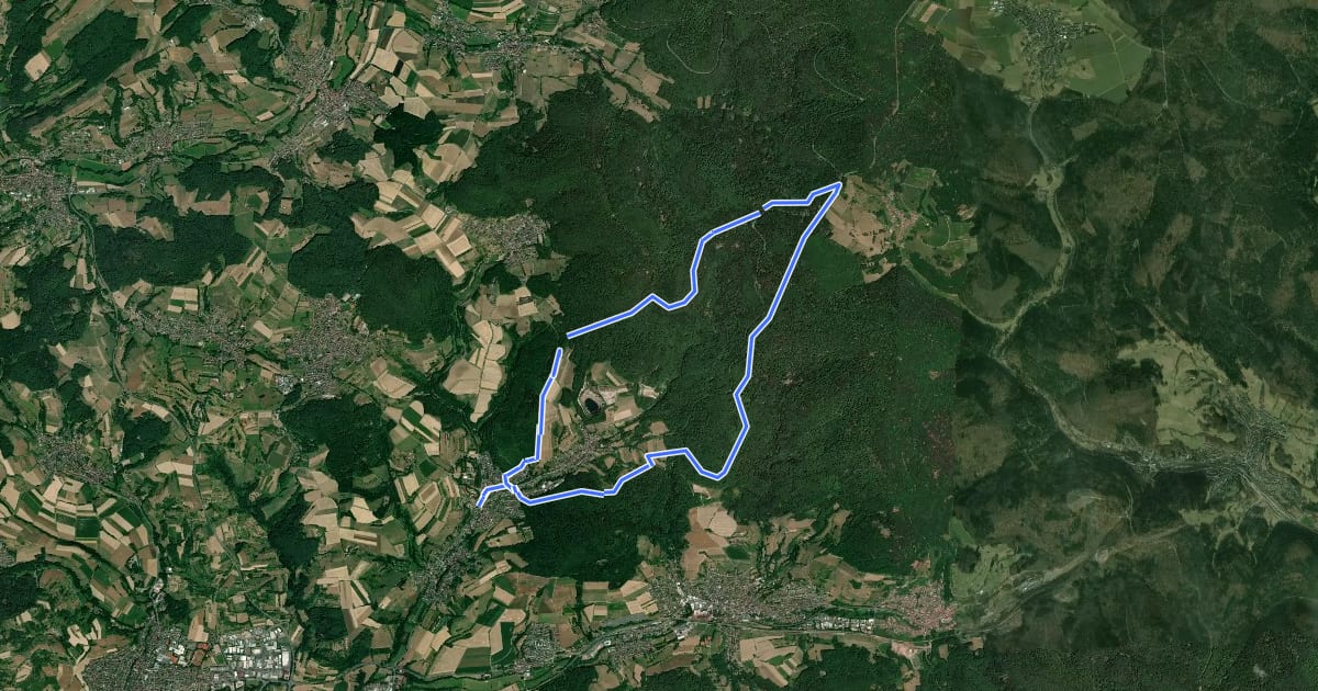 Маршрут Sailauf Rundwanderweg 6 на спутниковом снимке