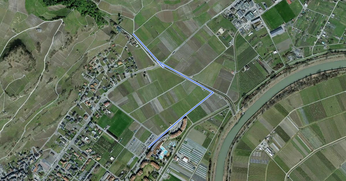 Маршрут Saillon Les Bains - Les Moulins Gorges de La Salentse на спутниковом снимке